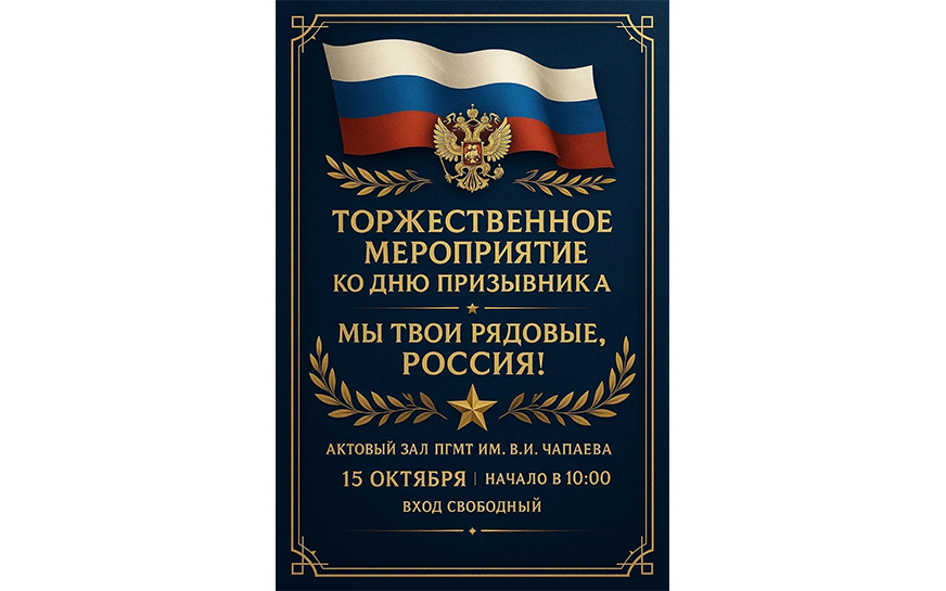 Приглашаем Вас на патриотическое мероприятие, посвященное Дню призывника!.