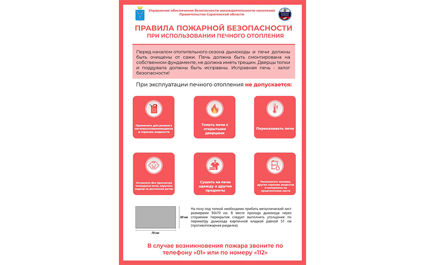 Правила пожарной безопасности при использовании печного отопления.